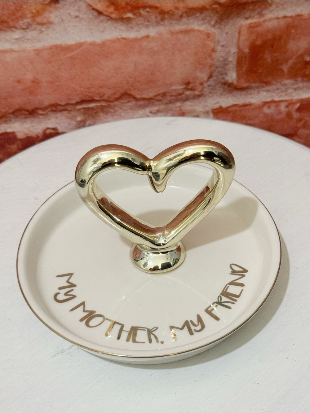 My Mother My Friend Heart Trinket Dish Jewelry Holder Villa Decor Home Accent